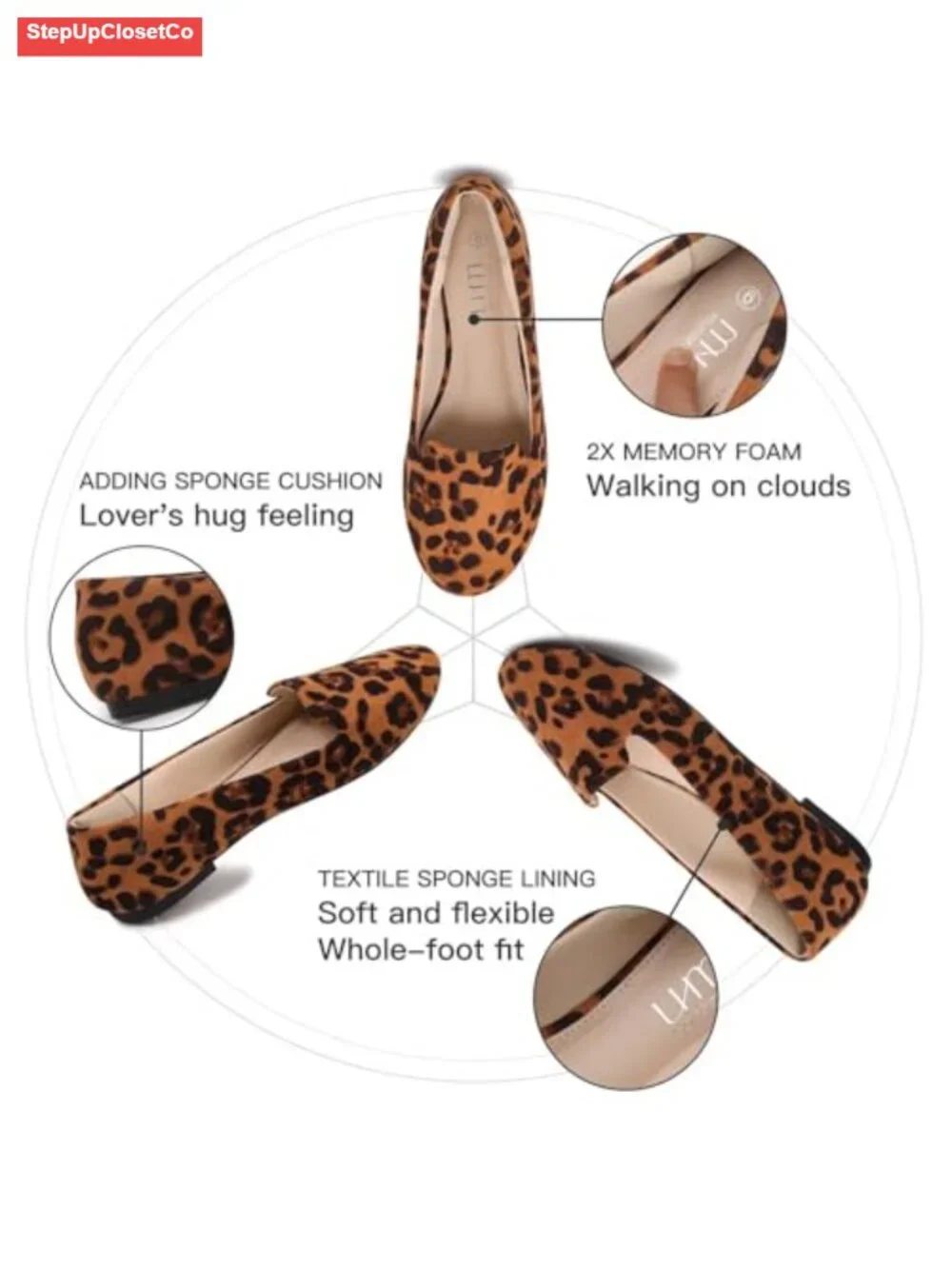 Women's Slip On Ballet Flats Round Toe Loafers Memory Foam Comfort Shoes